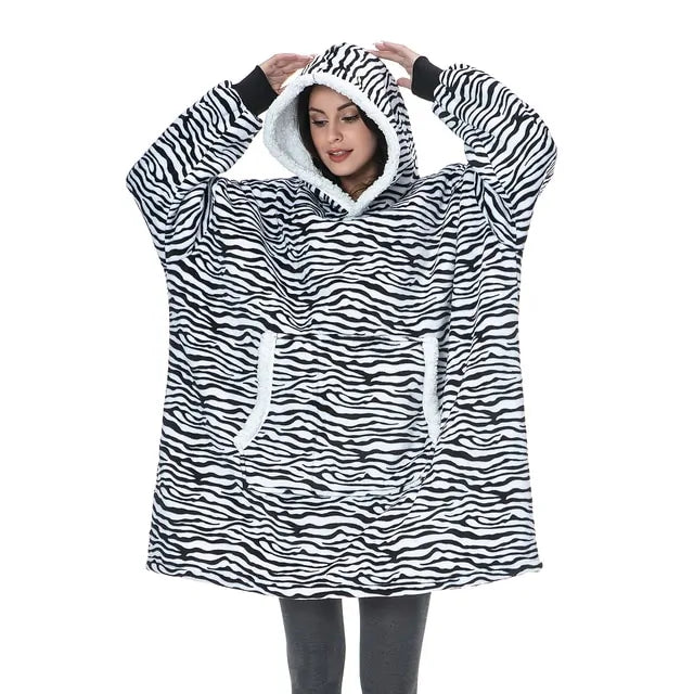 Oversized Hoodie Blanket With Sleeves Sweatshirt