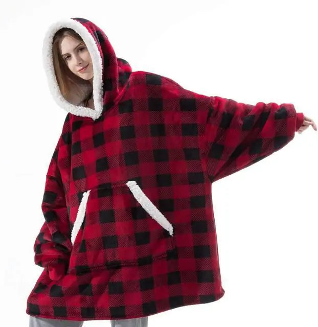 Oversized Hoodie Blanket With Sleeves Sweatshirt