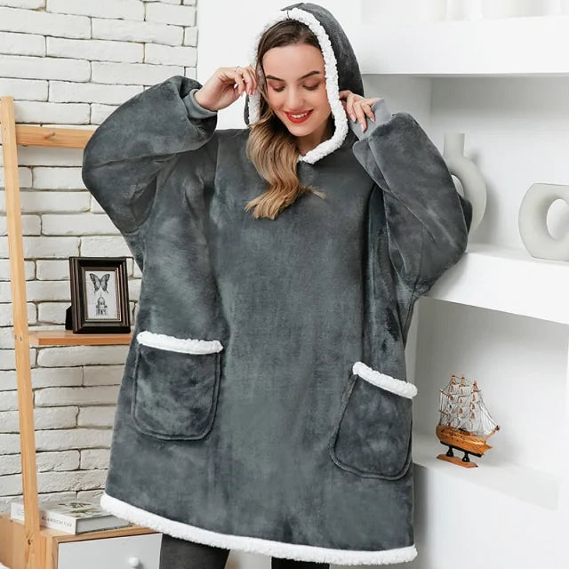 Oversized Hoodie Blanket With Sleeves Sweatshirt