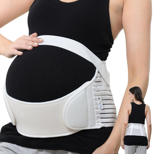 NeoTech Care Pregnancy Support Maternity Belt, Waist/Back/Abdomen Band, Belly Brace (Size XL, Ivory Color)